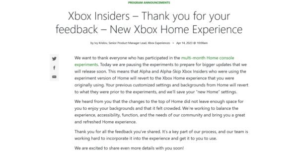 新Xbox主页太拥挤引批评 微软表示正在进行改进