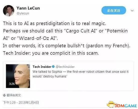 AI大神怒喷机器人索菲亚 这样的骗局简直太可恶